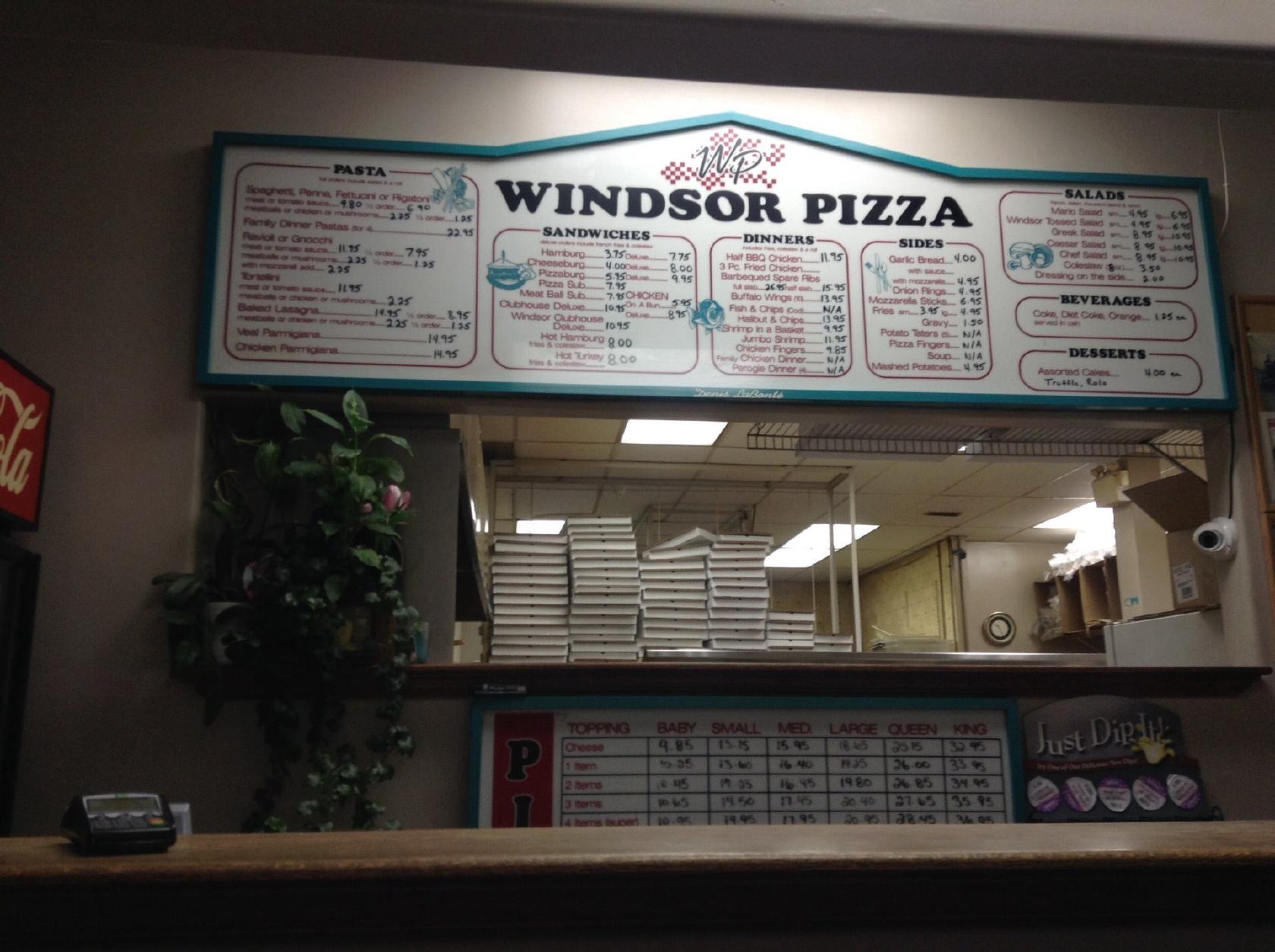 Menu at Windsor Pizza pizzeria, Windsor, Jefferson Blvd unit 4