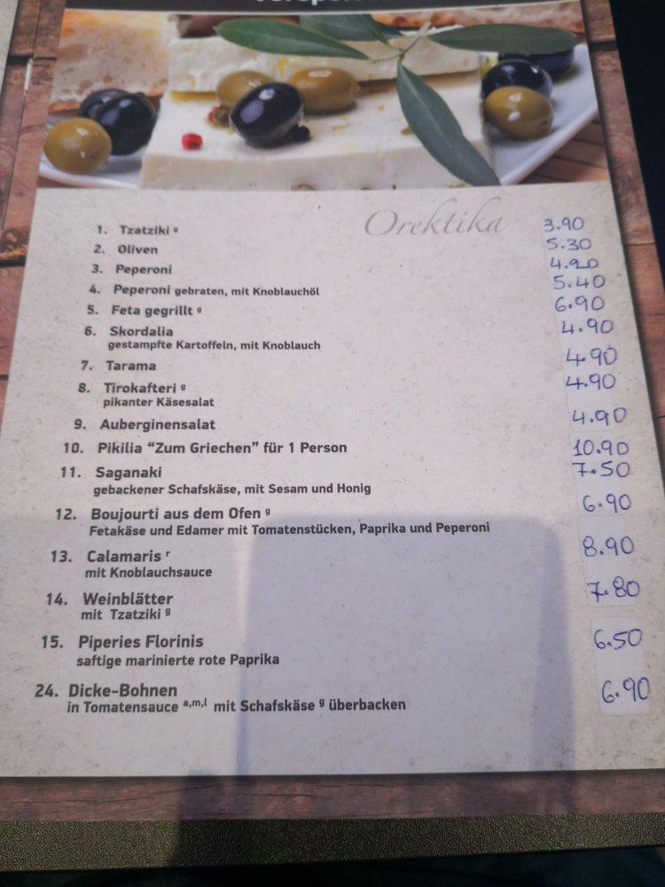 Speisekarte von Zum Griechen restaurant, Hamburg, Wacholderweg 3
