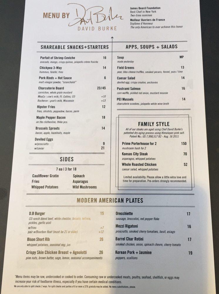 Menu at Breckenridge Distillery Restaurant, Breckenridge