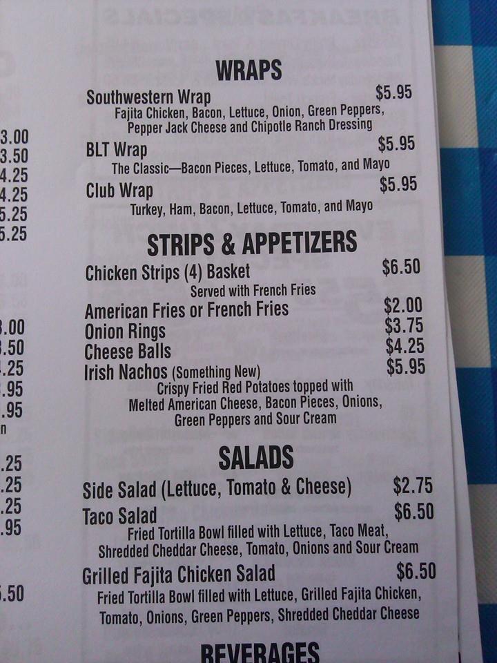 Menu at Harty's Caddy Shack Café cafe, Fort Dodge