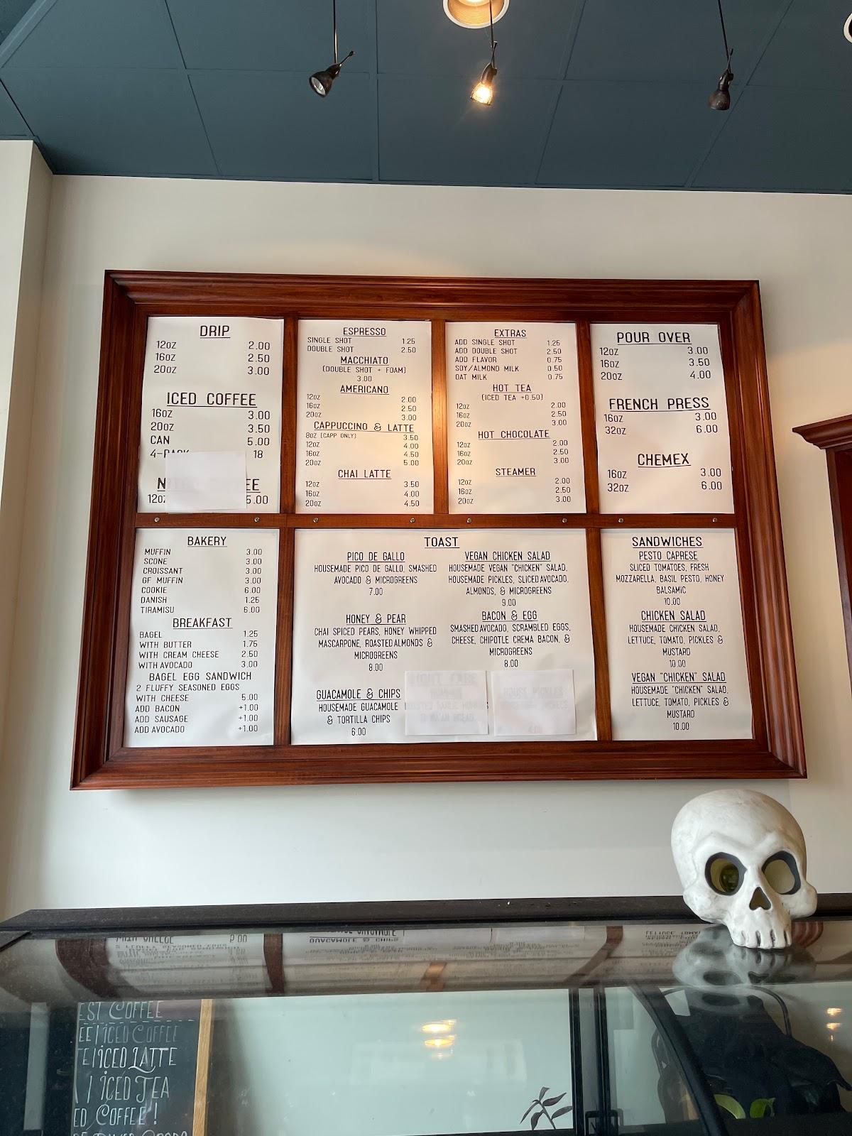 Menu at Harvest Coffee Roastery cafe, Voorhees Township