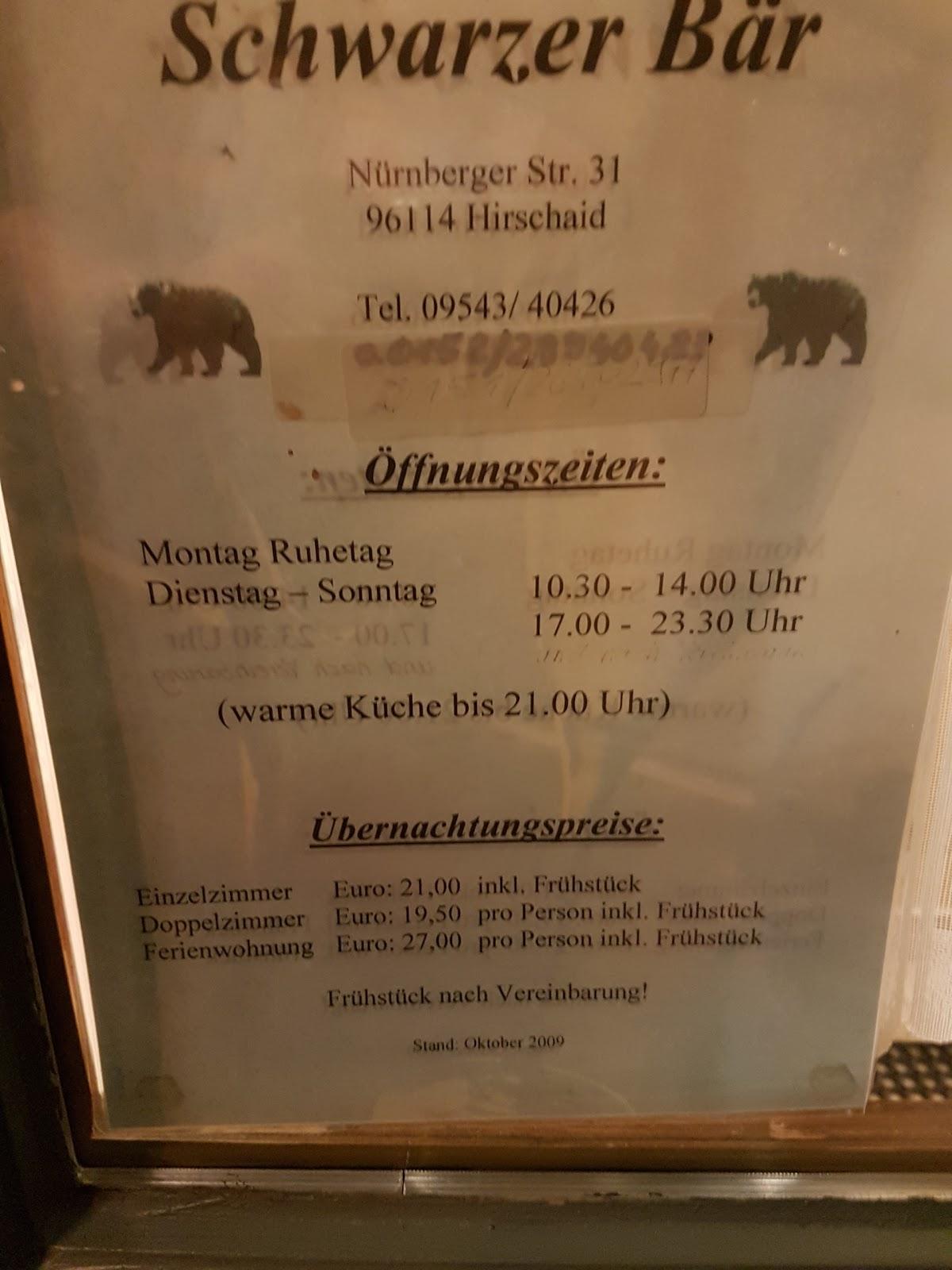 Menu At Schwarzer B R Restaurant Hirschaid