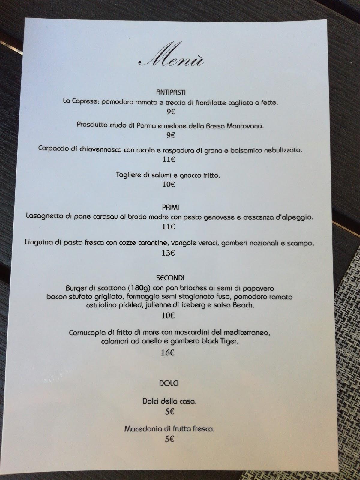 Menu di Beachside 