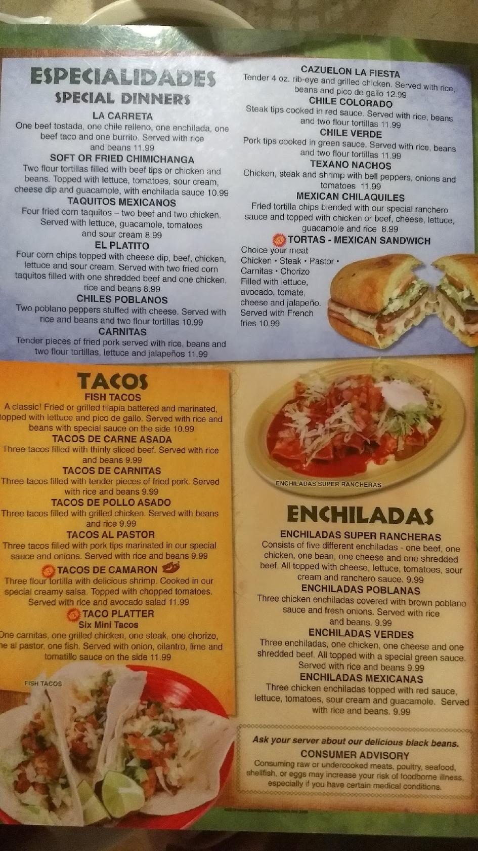 Menu At Fiesta Mexicana Garner Restaurant Garner Nc 42 270