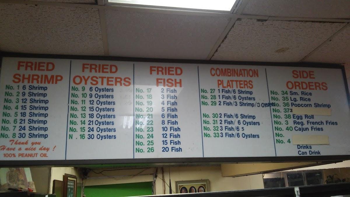 Menu at John's Seafood restaurant, Shreveport, Linwood Ave