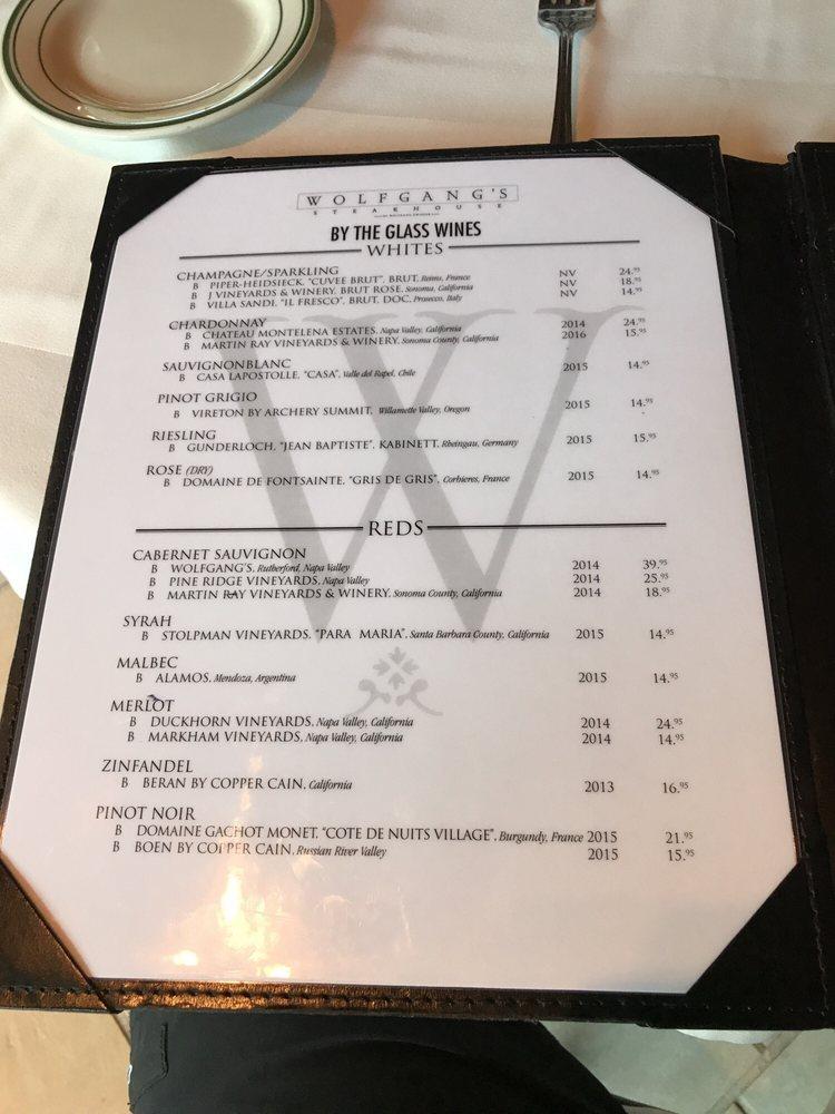 Menu at Wolfgang's Steakhouse Waikiki, Honolulu, Kalākaua Ave