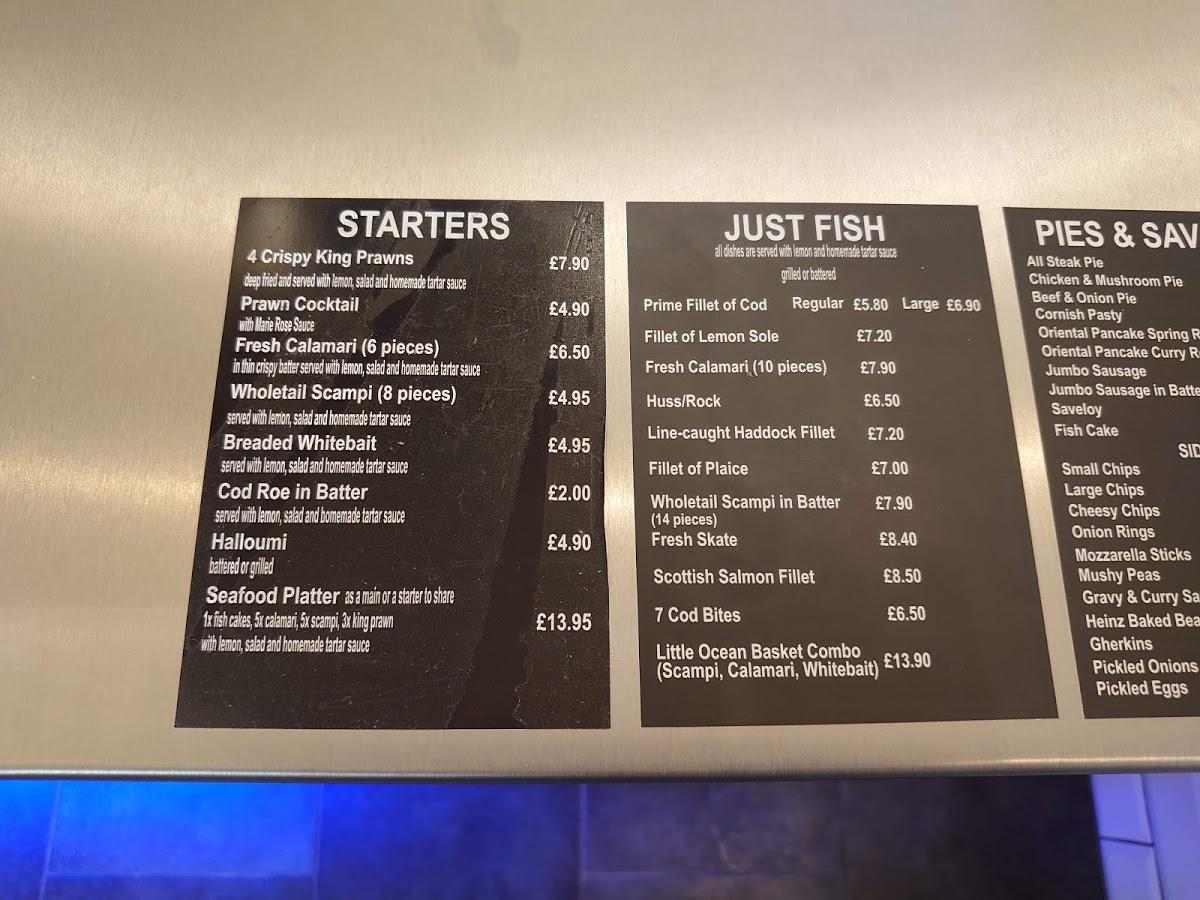 Menu at Little Fish Basket restaurant, Epsom
