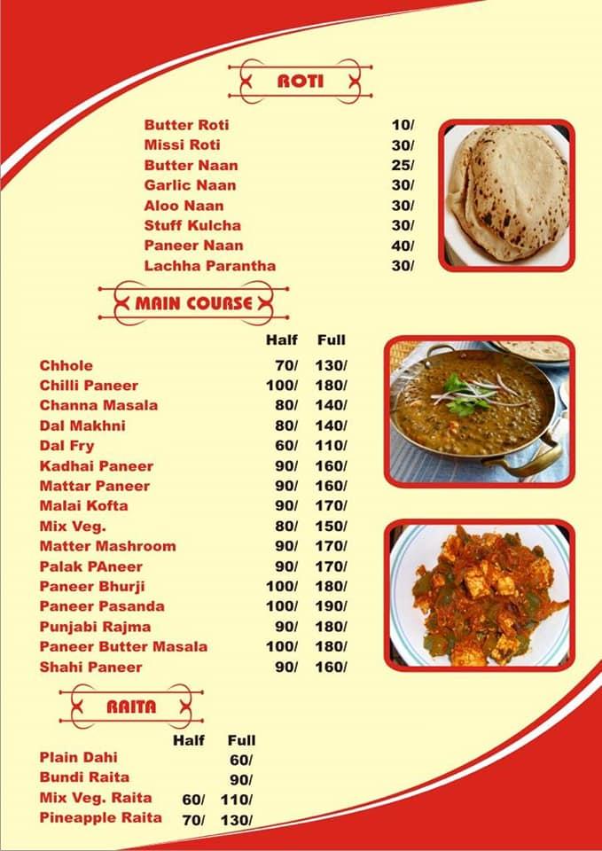 Amritsari Kulcha menu