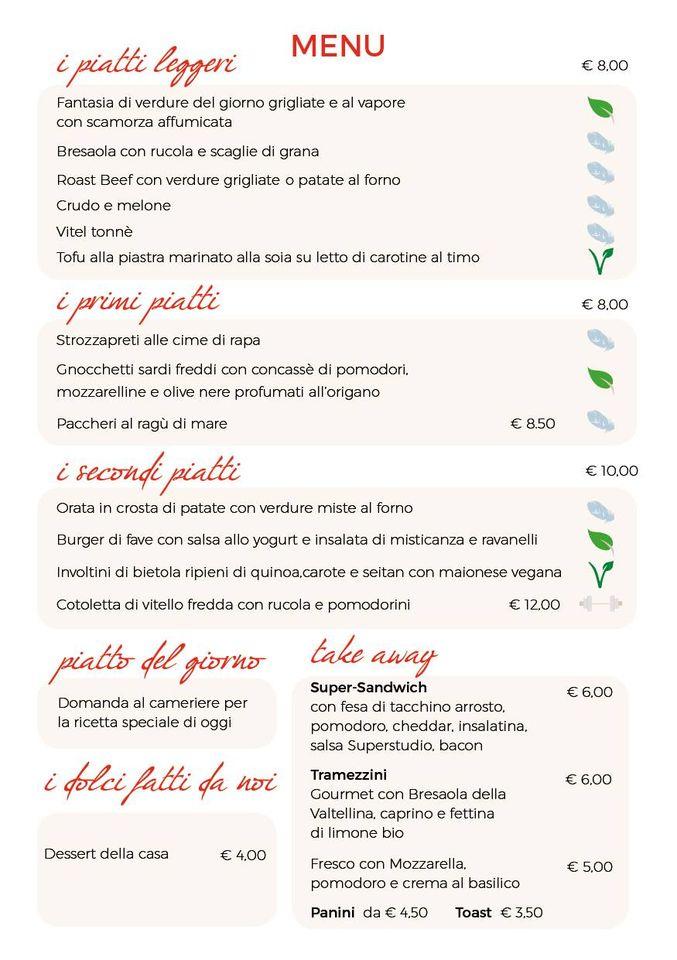 Menu di Superstudio Café 