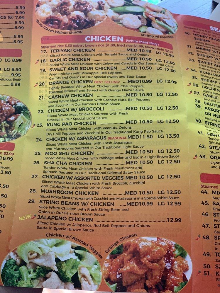 Menu at Big Chopsticks restaurant, Buena Park