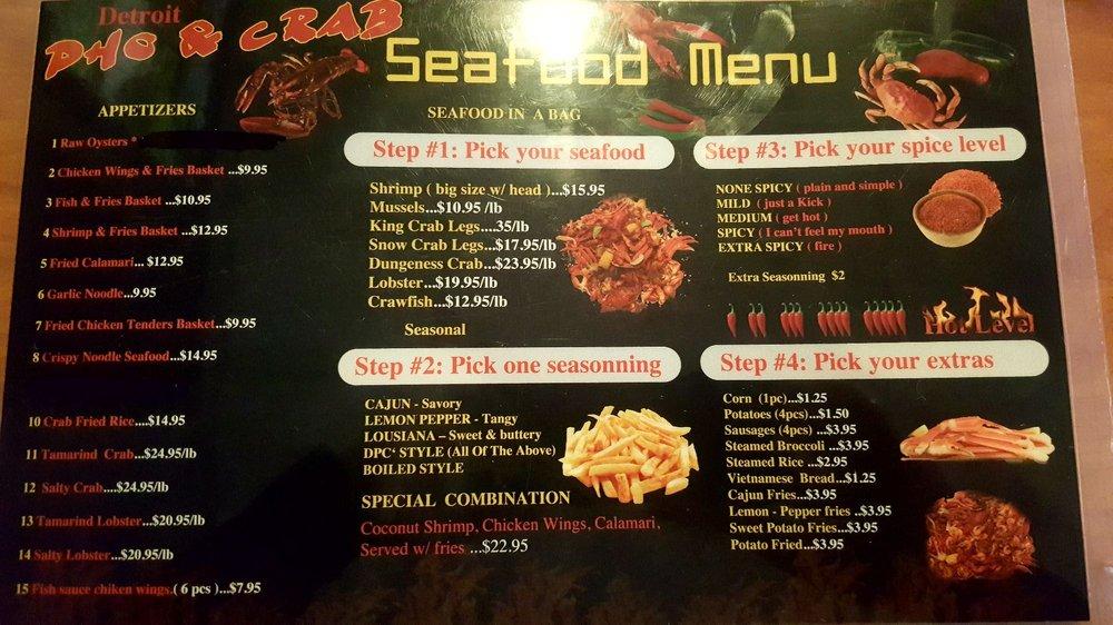 Menu At Detroit Pho & Crab Restaurant, Warren