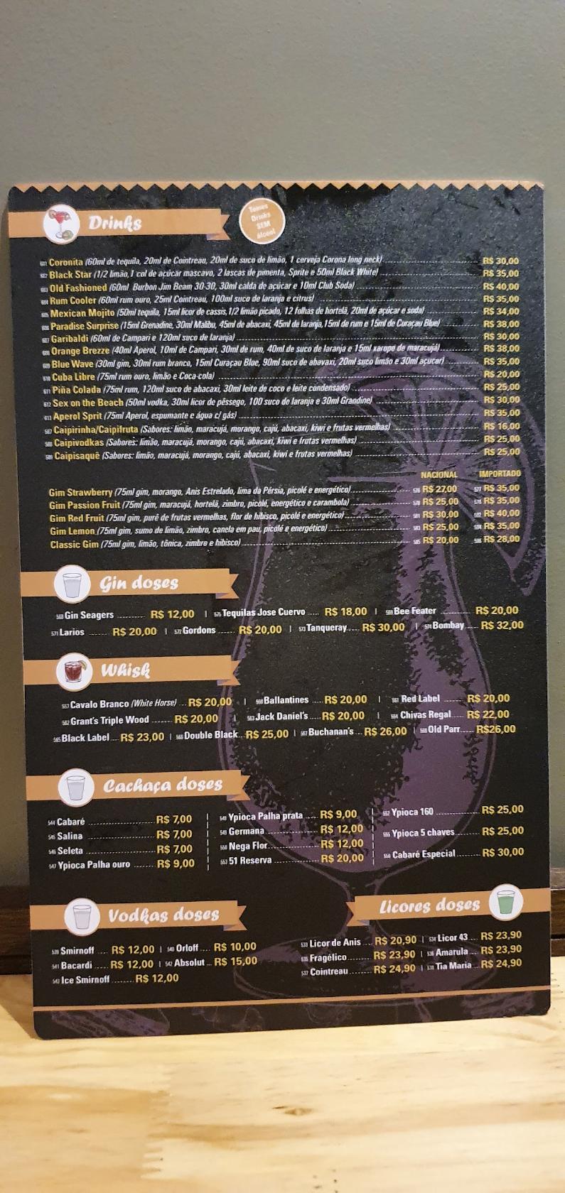 Estrela Bar & Restaurant cardápio