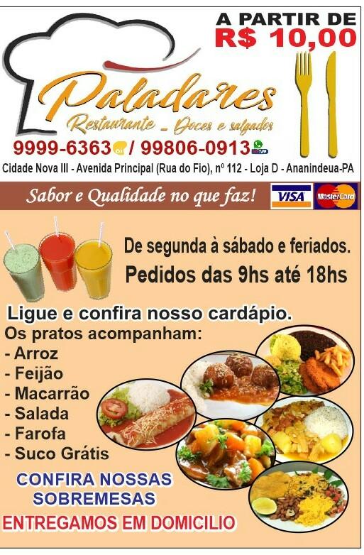 Menu Em Restaurante Paladares Comida Caseira, Ananindeua