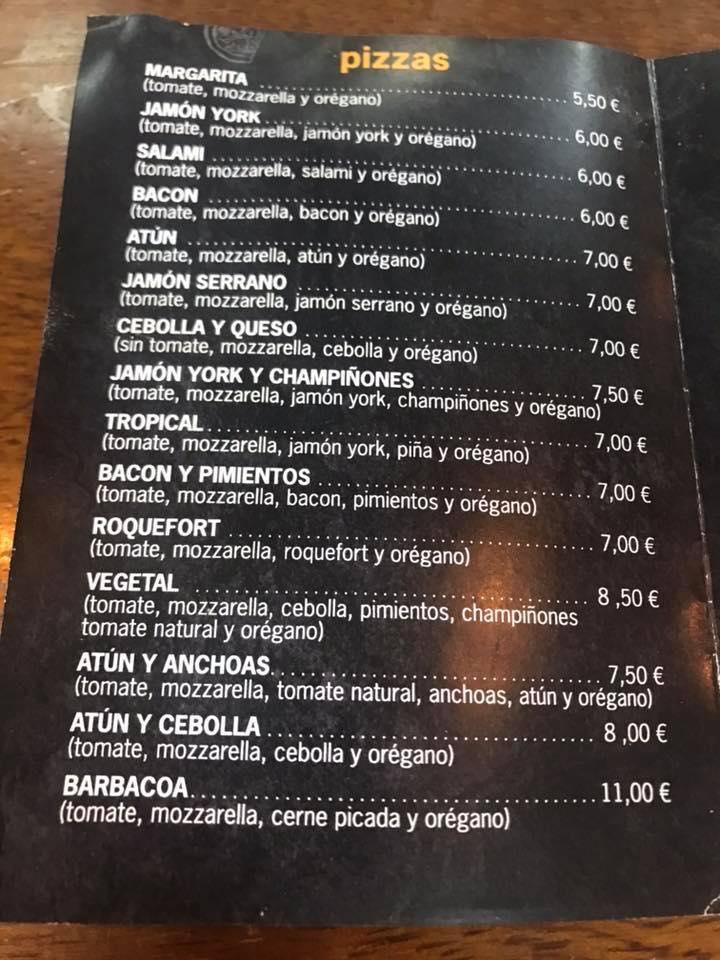 Carta De Bar S Esclat Alc Dia