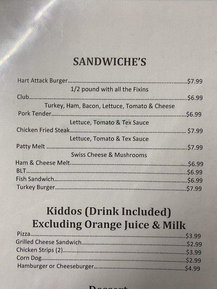 Menu at 5 Broke Girls restaurant, Horse Cave