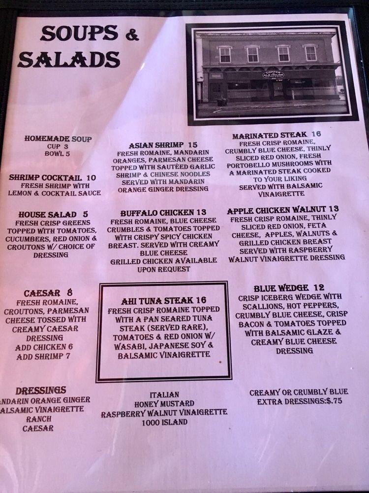 Menu at Copper Ale House pub & bar, Williamson