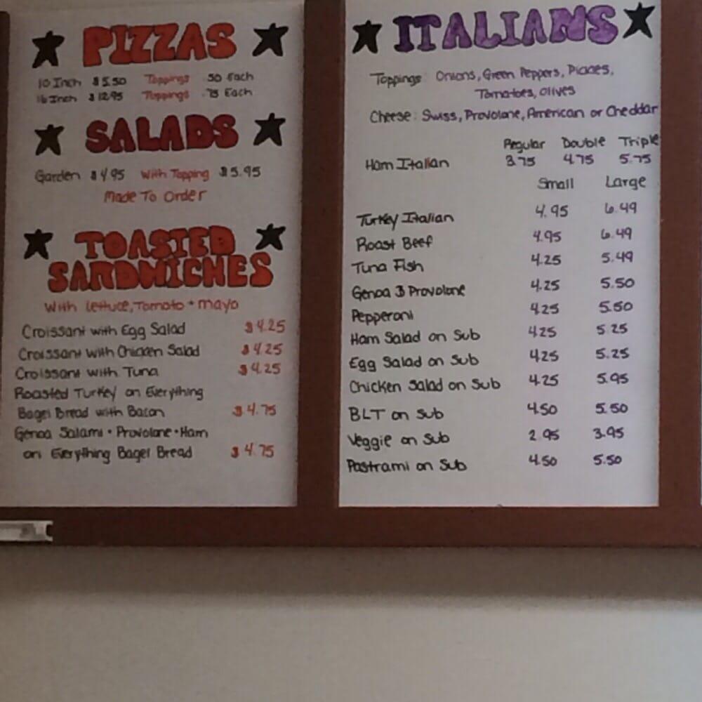 Menu at River's Edge Deli restaurant, Westbrook