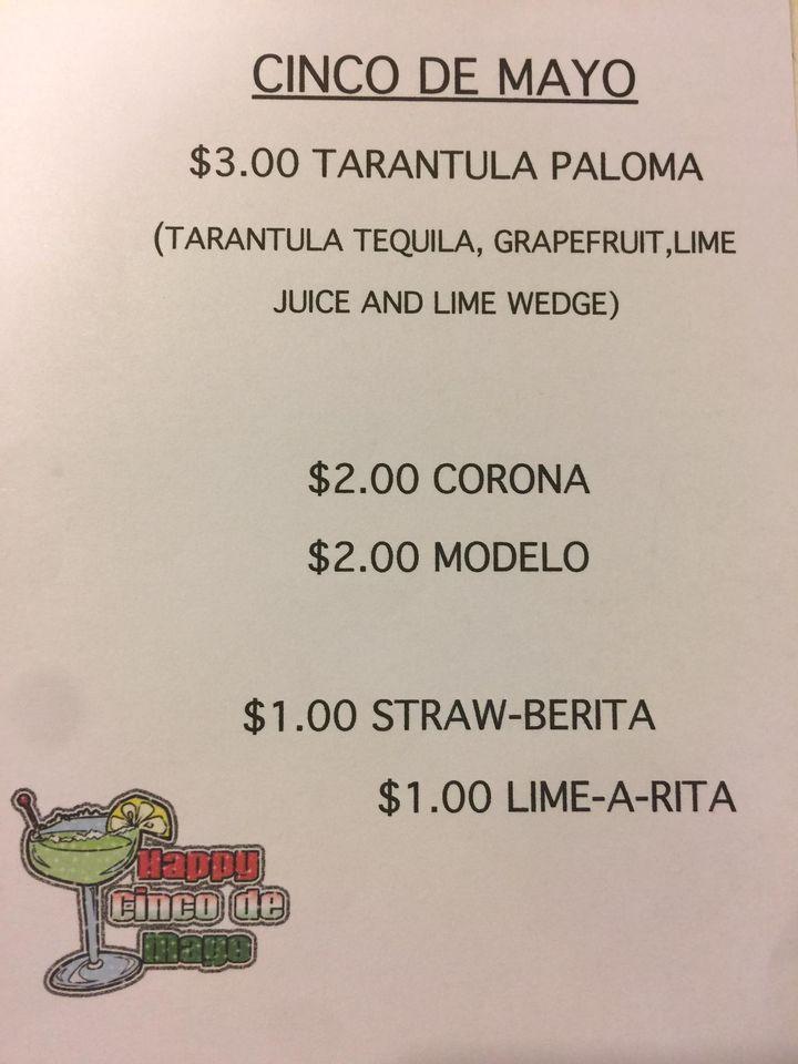 Menu at Horse Shoe Bar, Warren