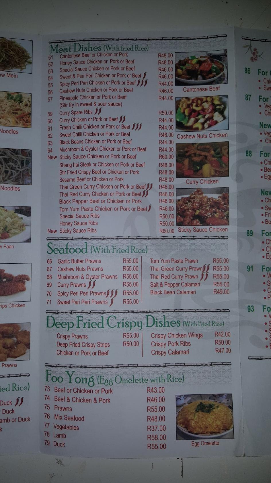 Menu at Kim Bo and Sushi waverley restaurant, Pretoria