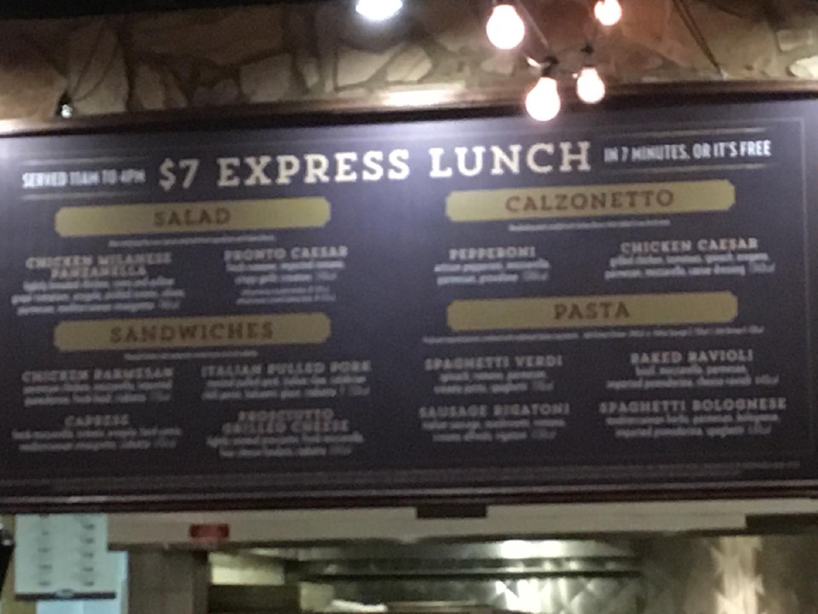 Menu at Romano's Macaroni Grill restaurant, South Portland