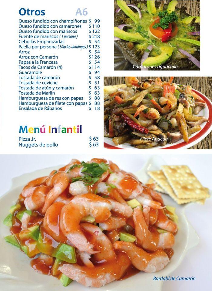 Меню ресторана Mariscos La Anacua, Монтеррей, Av Lázaro Cárdenas  #4411-Oriente