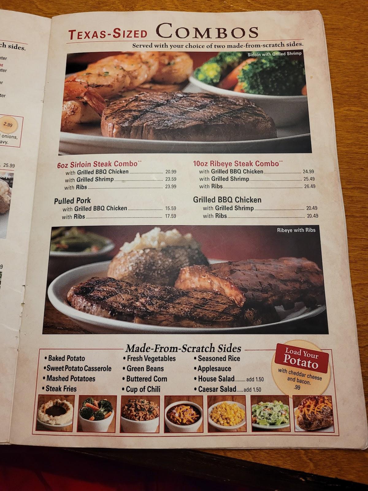 Menu at Texas Roadhouse - Camp Humphreys steakhouse, South Korea