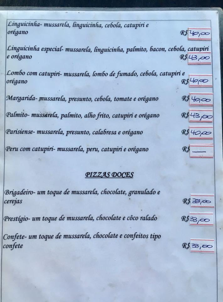 Forneria Formaggio cardápio