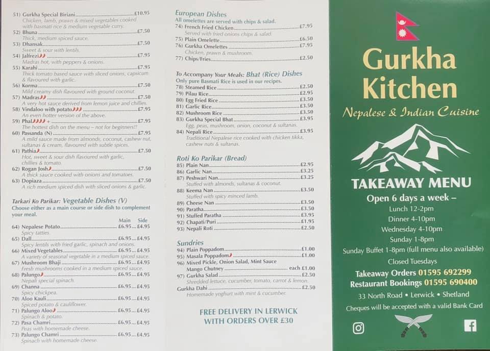 gurkha kitchen lerwick menu        <h3 class=