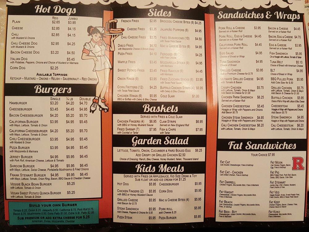 Menu at Stewart's DriveIn fast food, Hamilton Township