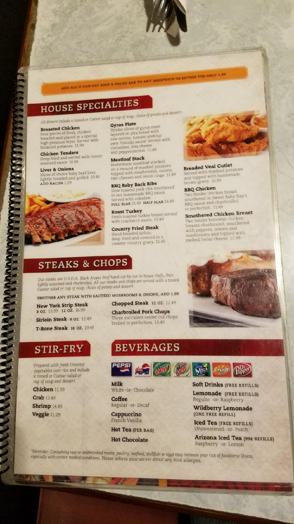 Menu at Genesis Family Restaurant, Greenfield, S 108th St