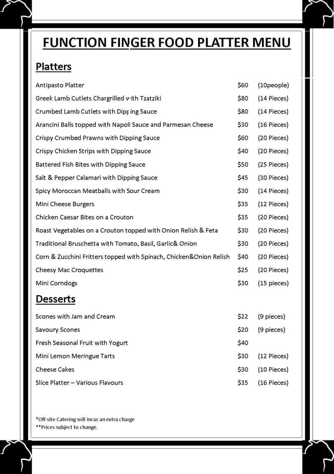 Menu at Two Black Sheep Cafe, Mildura