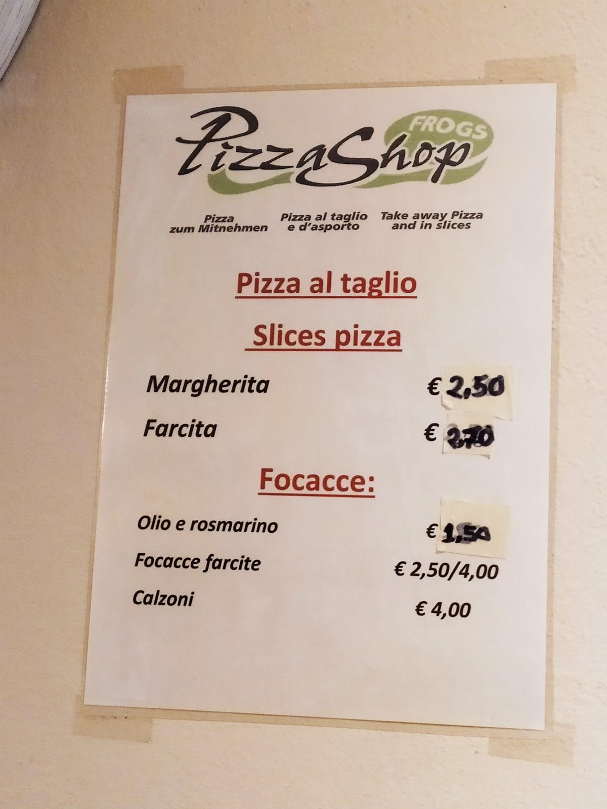 Menu at Pizza Shop pizzeria, Urtijëi