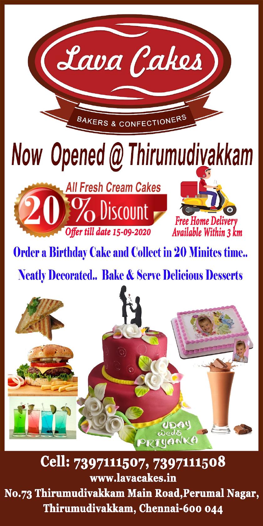 Lava Cakes Mannivakkam in Mannivakkam,Chennai - Best Birthday Cake  Retailers in Chennai - Justdial