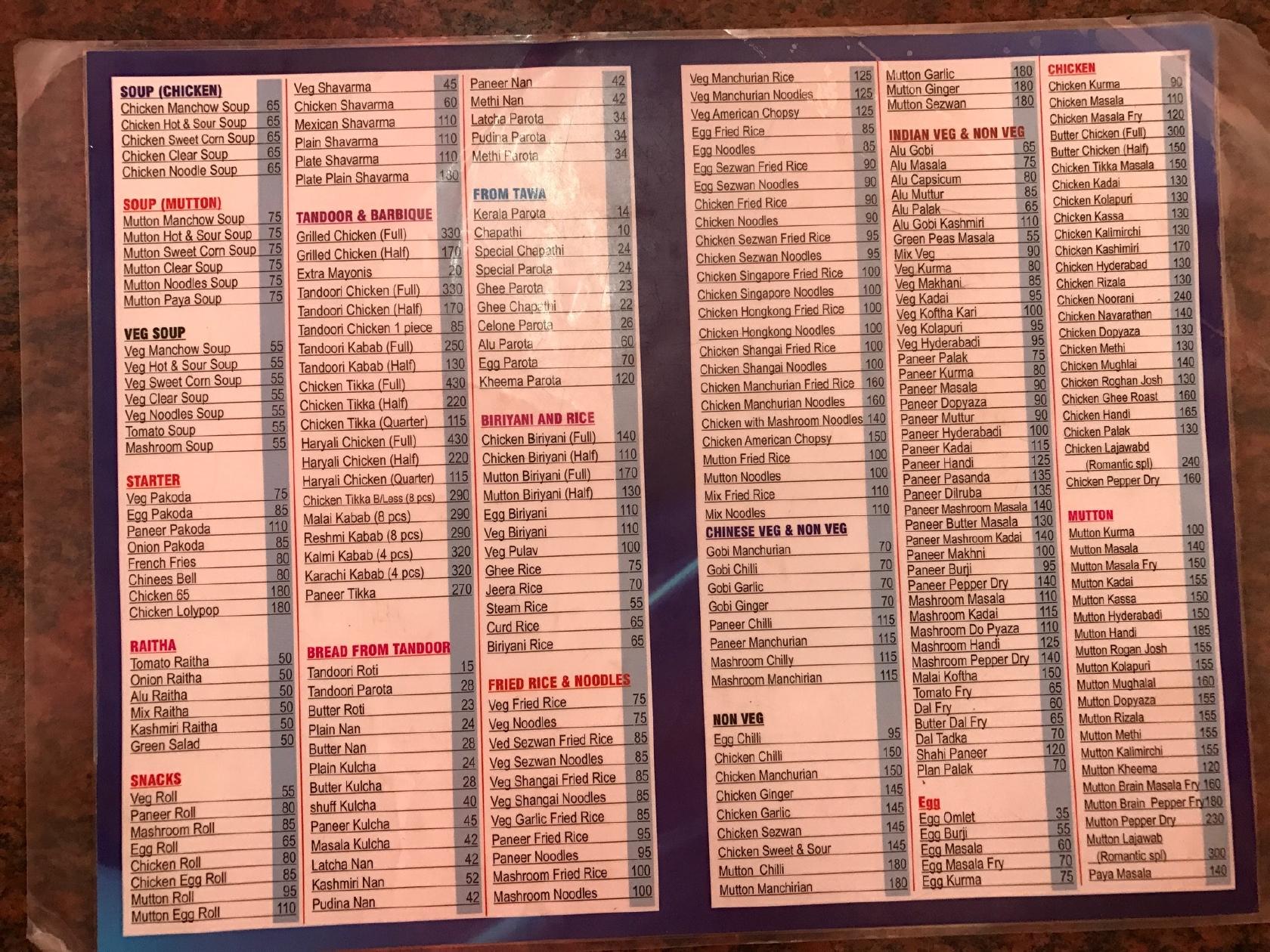 Menu at New Juice Romantic, Mangaluru, KRR Road