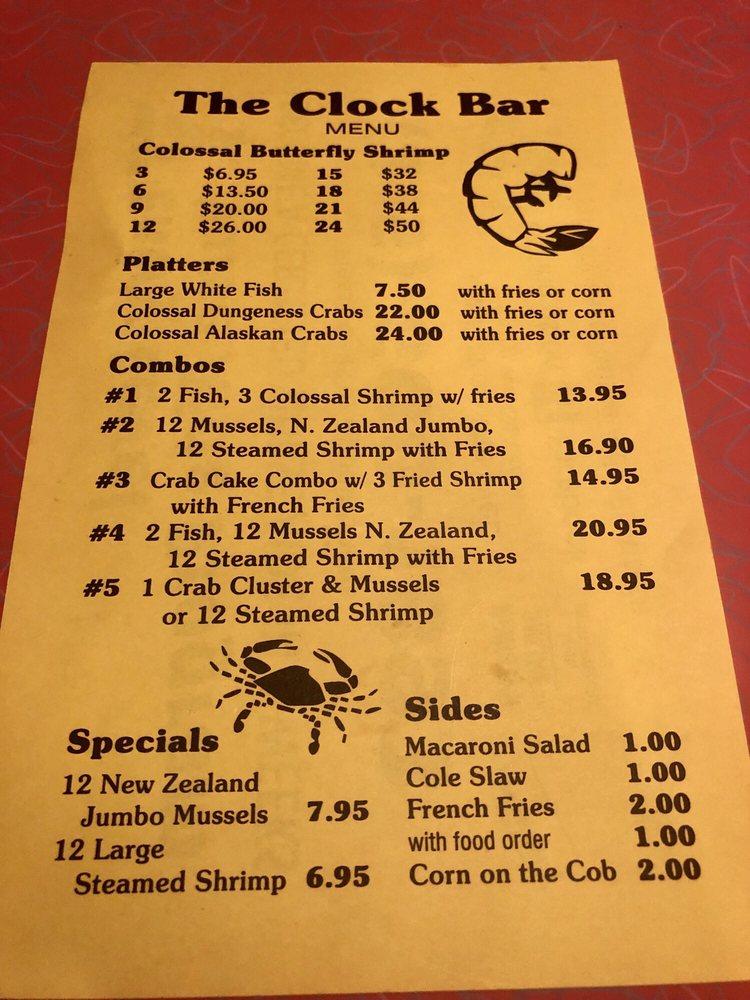 Clock bar outlet menu