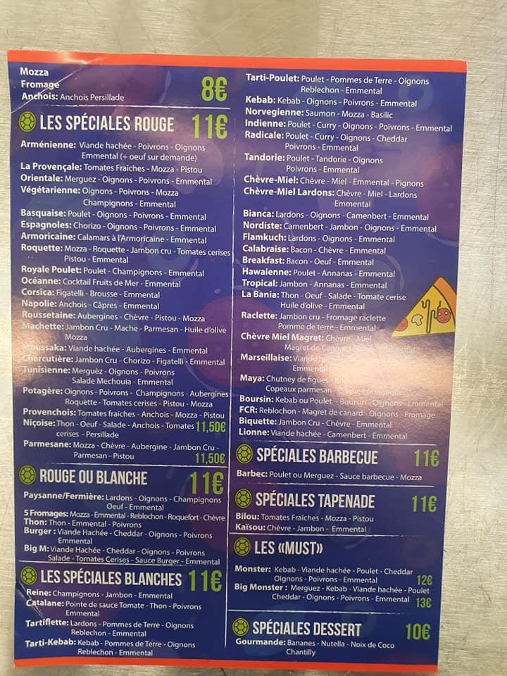 Menu de Bilal Mars Rousset