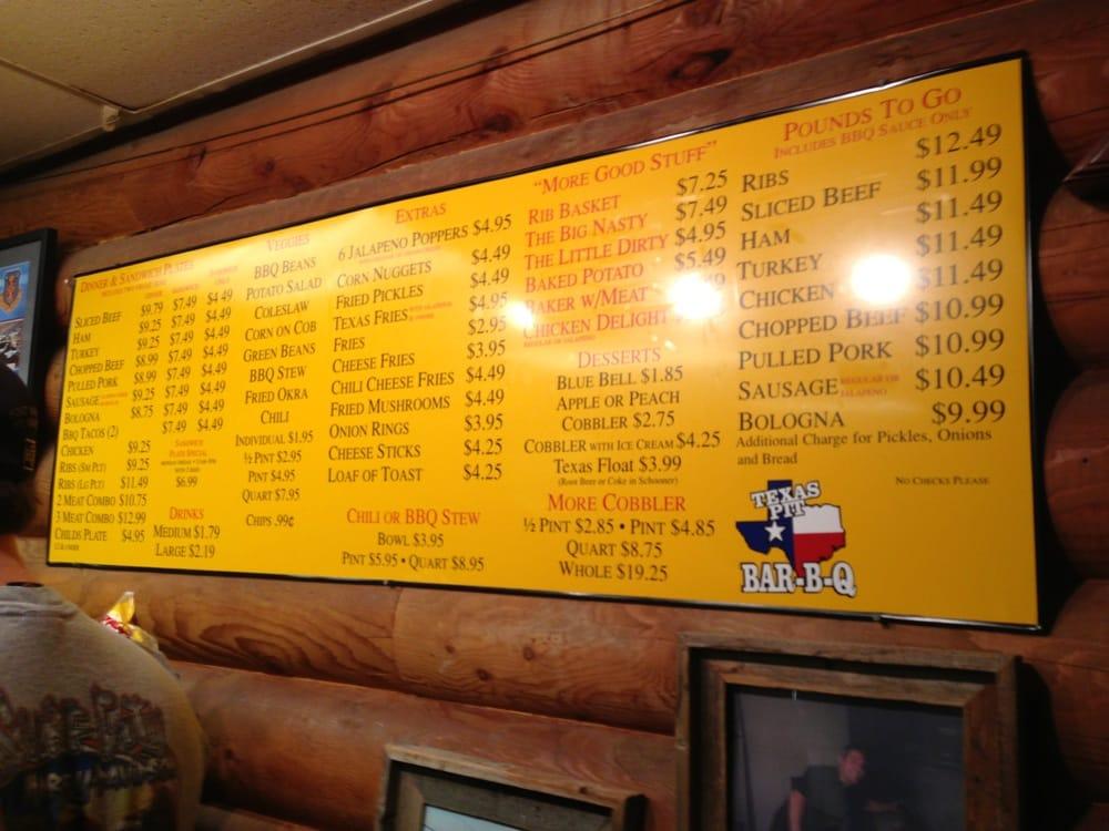 Menu at Texas Pit BBQ, Saginaw, 324 S Saginaw Blvd