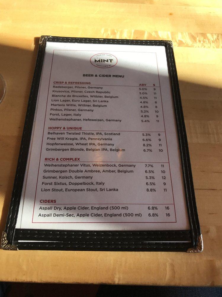 Menu at Mint Premium Foods restaurant, Tarrytown