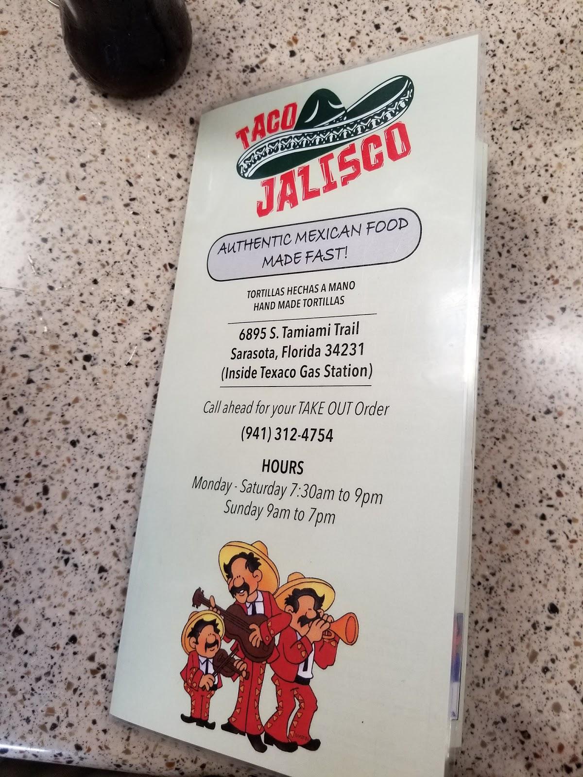Menu at TACO JALISCO Inside NUVU GAS STATION restaurant, Sarasota, S