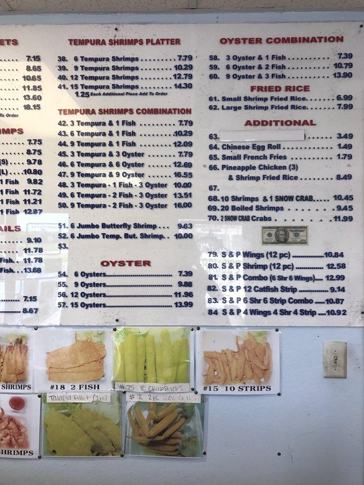 Menu at Bruce's Seafood Deli restaurant, Port Arthur