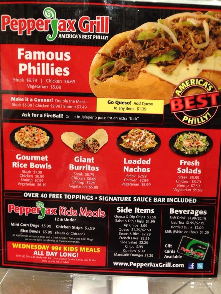 Menu at PepperJax Grill restaurant, Cedar Falls, University Ave Suite A