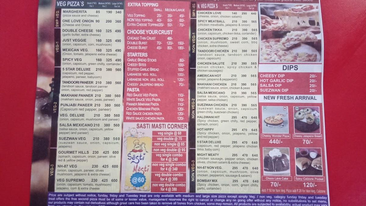 Pizza Bite menu