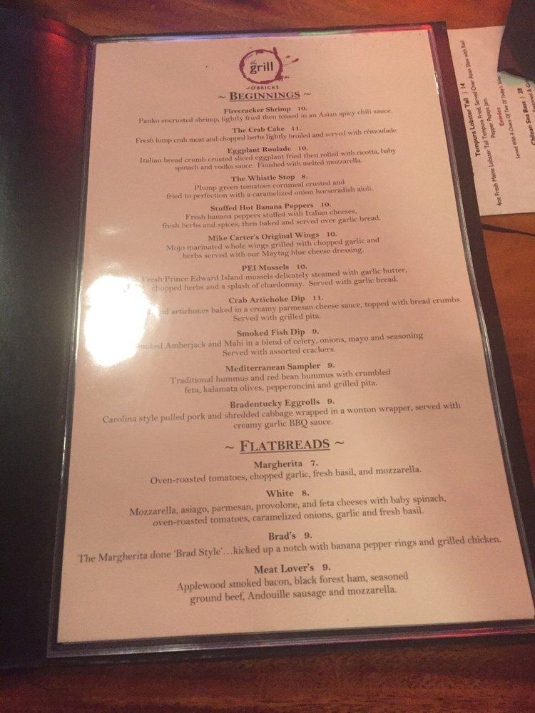 Menu at O'bricks Irish Pub & Martini Bar, Bradenton