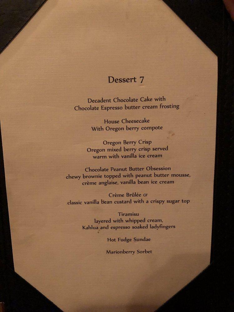 Menu at River's Edge Restaurant, Grants Pass