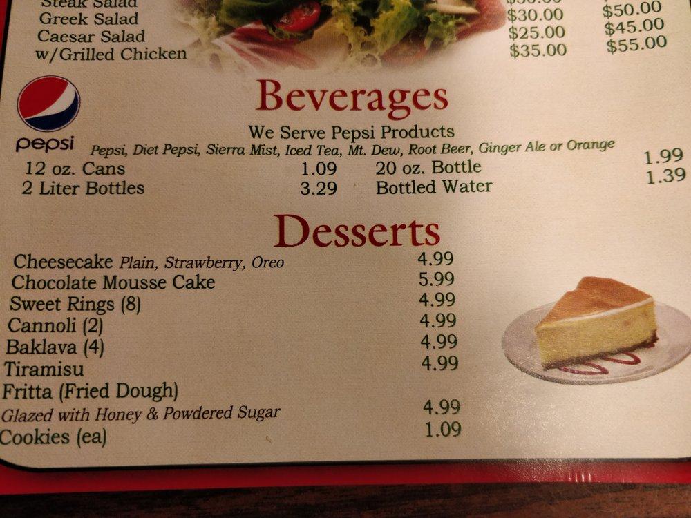 Menu at Pizza Bellagio pizzeria, Pittsburgh, Centre Ave