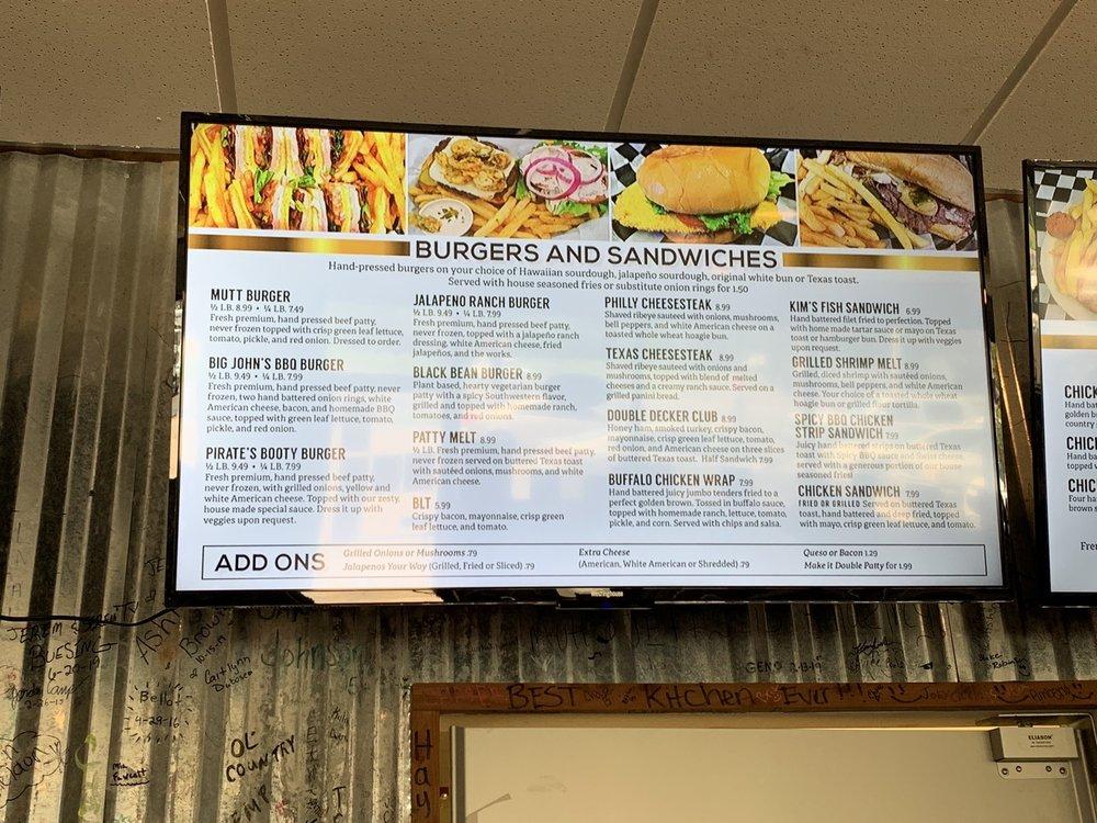 Menu at Mutt & Jeff's restaurant, Vidor, 110 S Main St