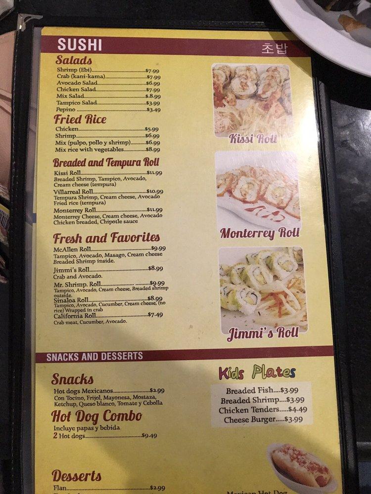 Menu at Kissi Restaurant, McAllen, 705 S 10th St