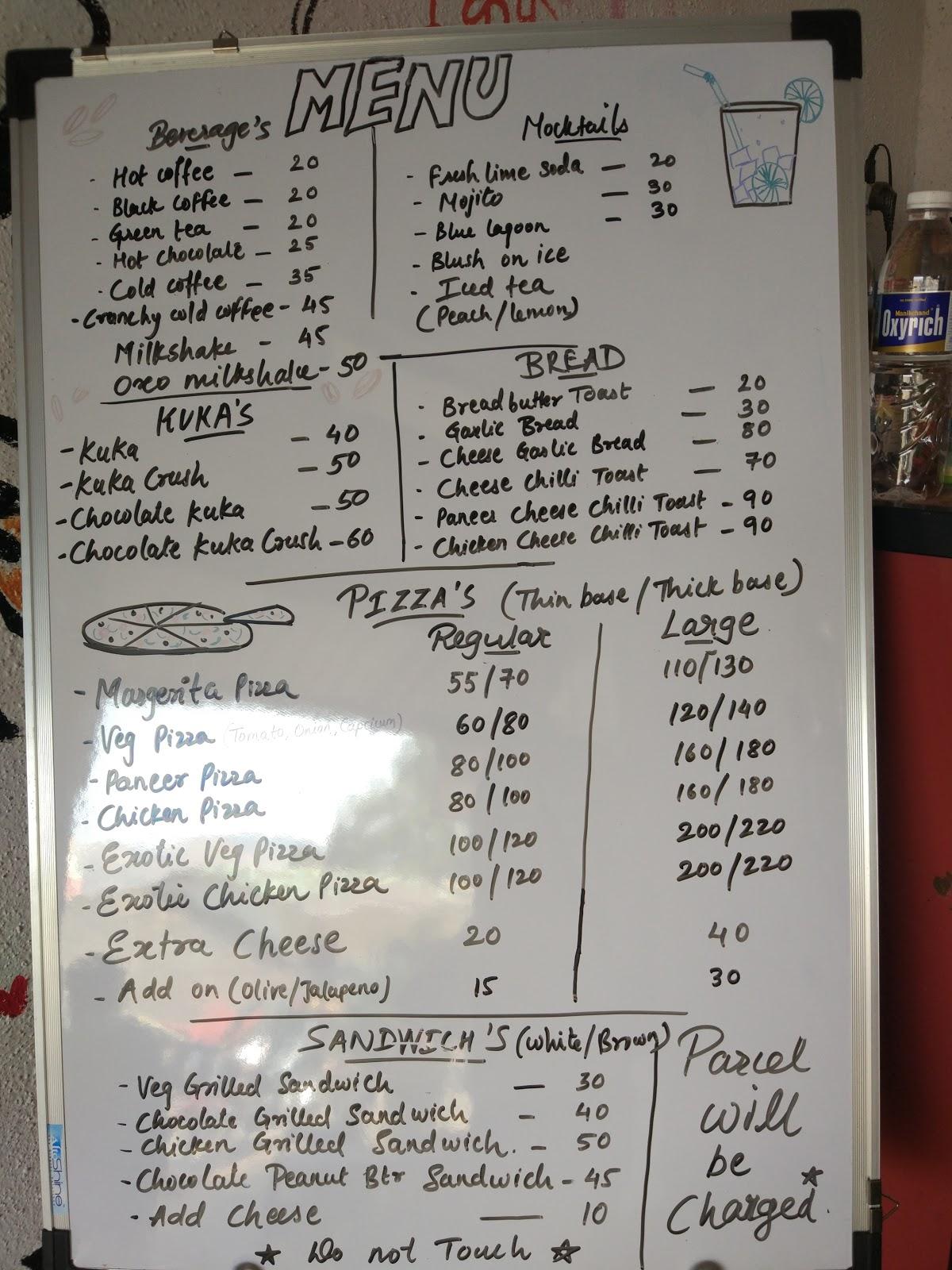 Cafe Aroma menu