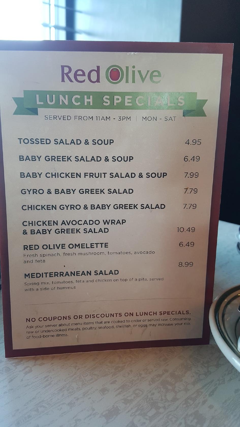 Menu at Red Olive Restaurant Northville, Novi, Traditions Dr