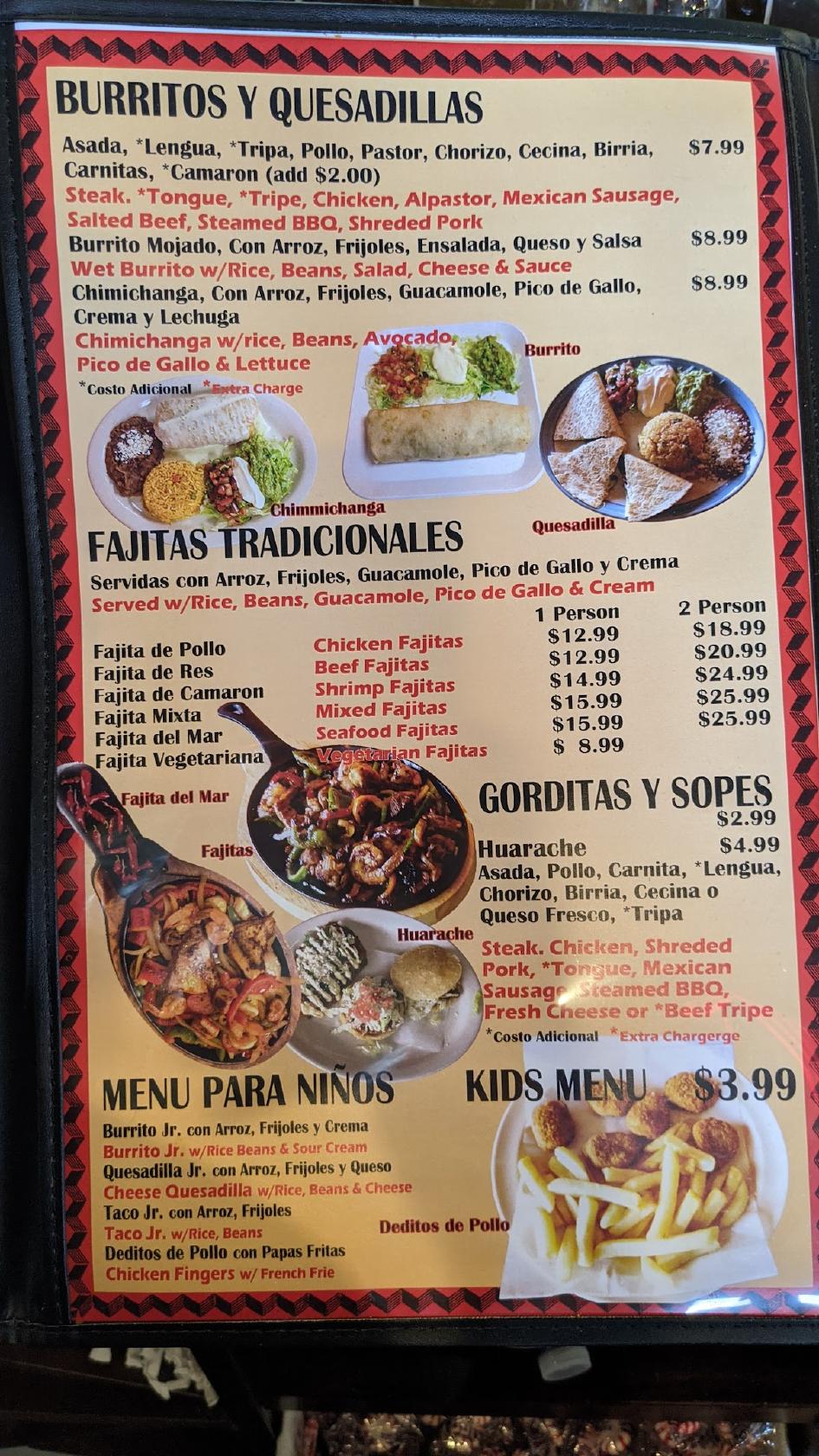 Menu at La Hacienda restaurant, Winter Park, Aloma Ave 145